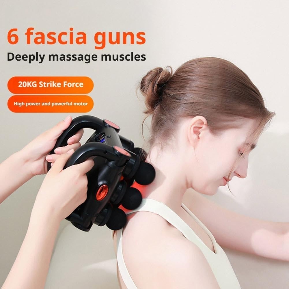 6 Head Deep Tissue Massage Gun Quiet Full Body Muscle Pain Relief 3 Modes