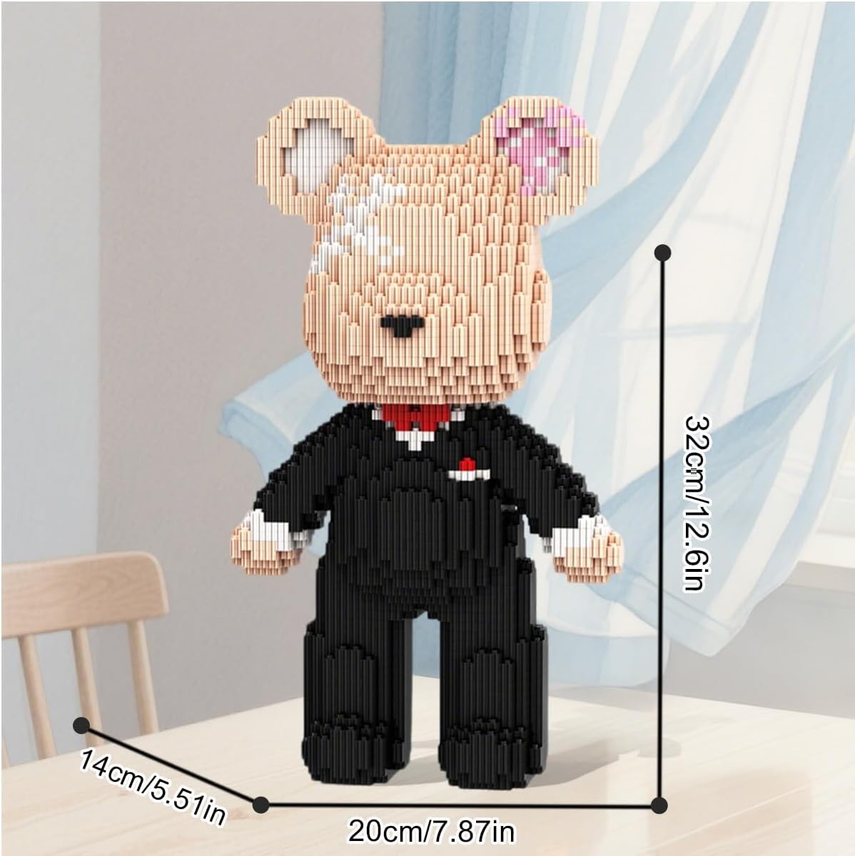 2350pc Micro Brick Bear Suit Wedding Gift Set Men Women DIY Display