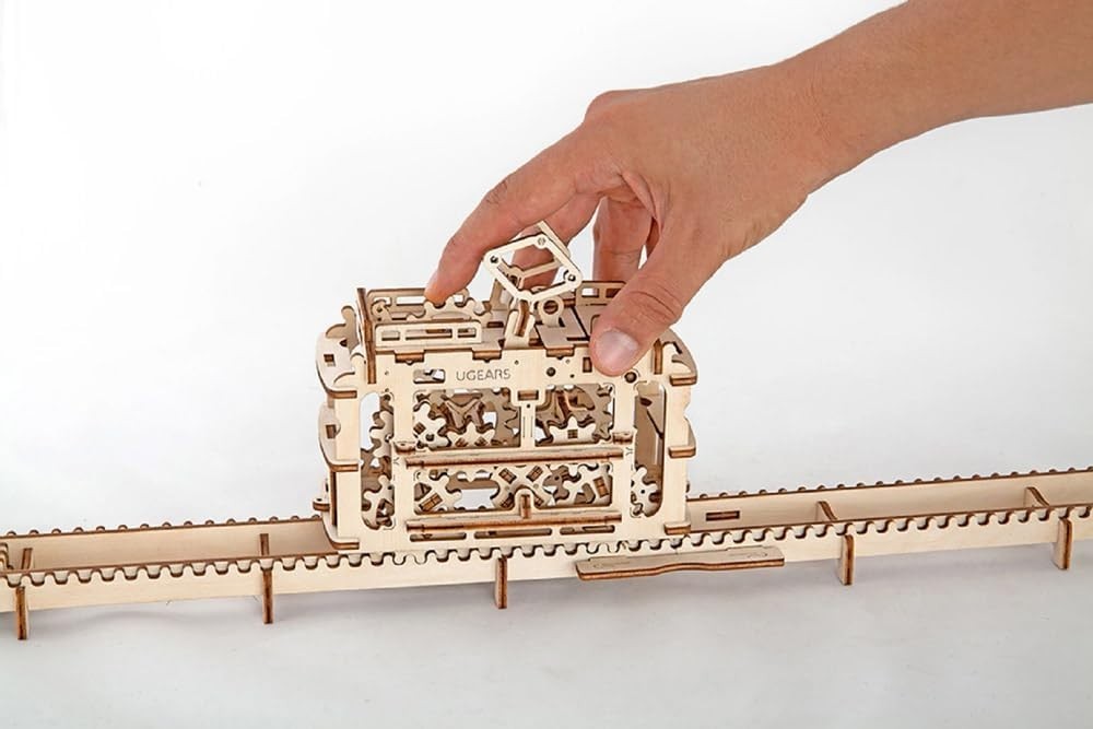 Self-Propelled 3D Wooden Mechanical Train Model Kit - No Glue, Modular Puzzle