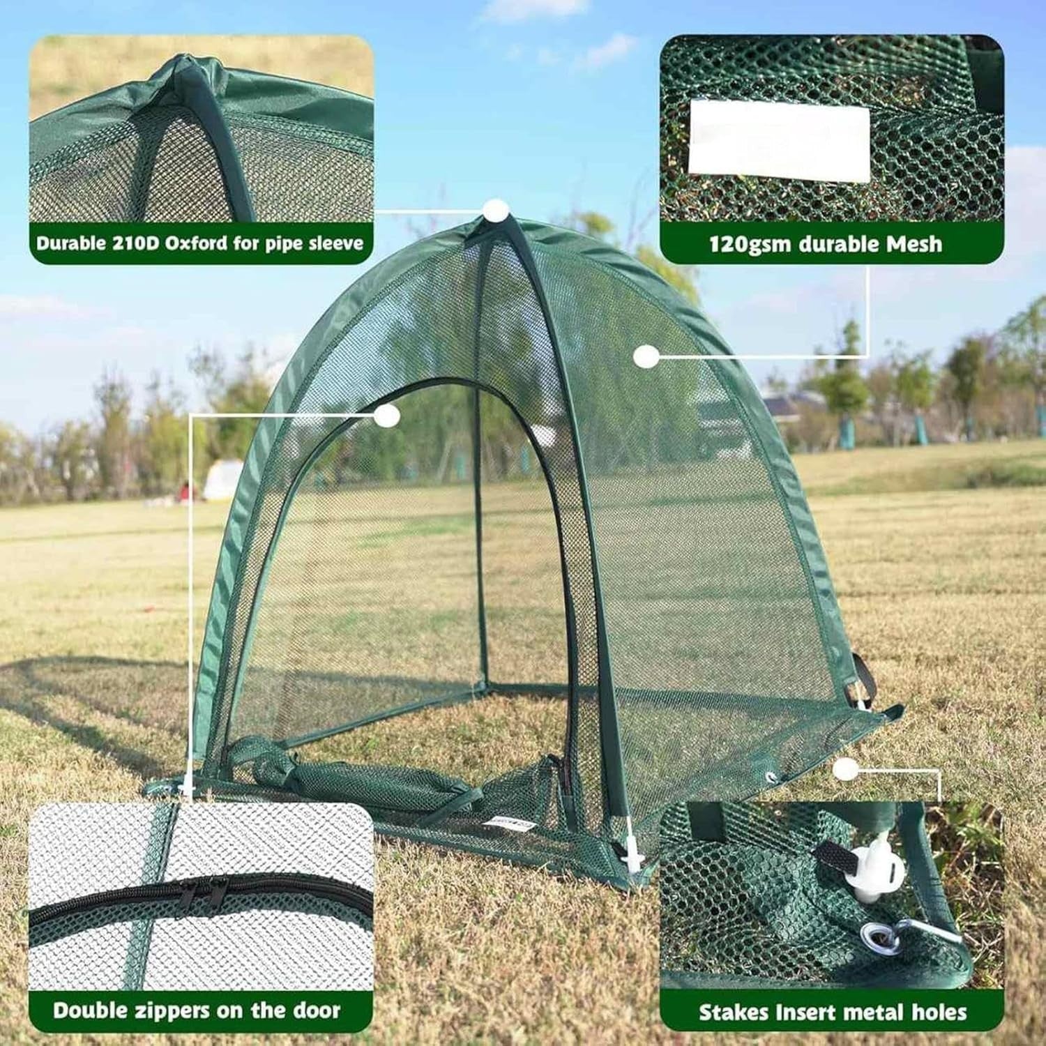 Small Pop-Up Mesh Greenhouse Tent 43x43x41cm Frost Protector for Plants