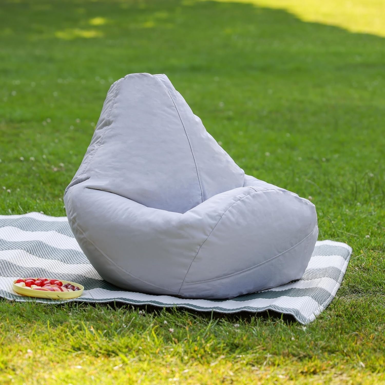 Kids Outdoor Bean Bag Chair Waterproof Gaming Seat – Grey Indoor Use