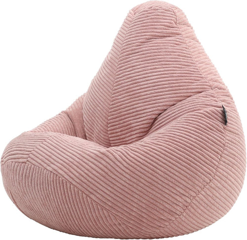 Pink Kids Bean Bag Chair Soft Cord Recliner Seat for Bedroom Lounge Playroom