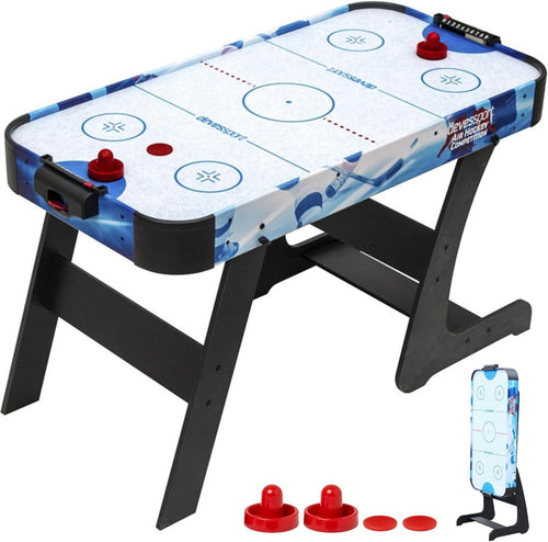 Folding Air Hockey Table with Wheels Kids Family Indoor Game Set