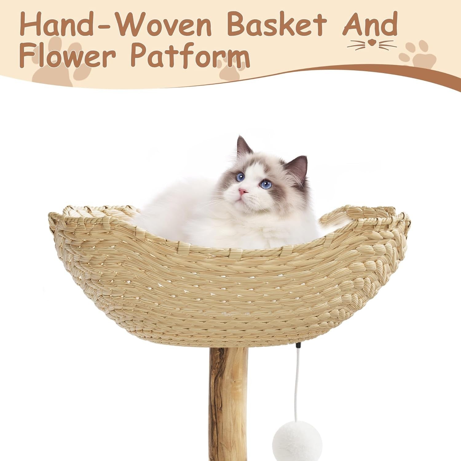 Large Cat Tree Tower 117cm With Condo Basket Cave Scratching Post Indoor