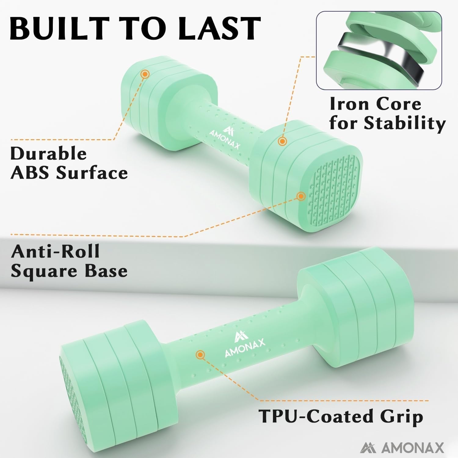 Green Adjustable Dumbbell Pair 2–5lb 4-Level Quick Lock Non-Slip Home Gym