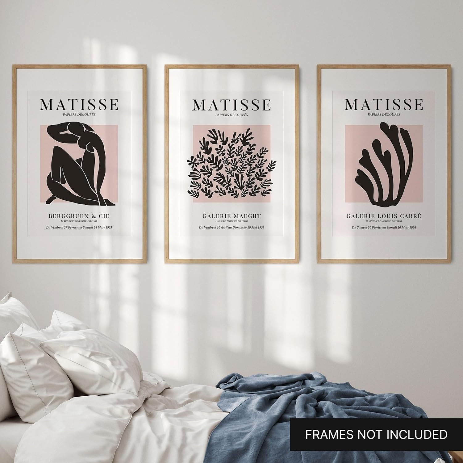 Set of 3 Abstract Gallery Wall Prints A4 Minimalist Posters
