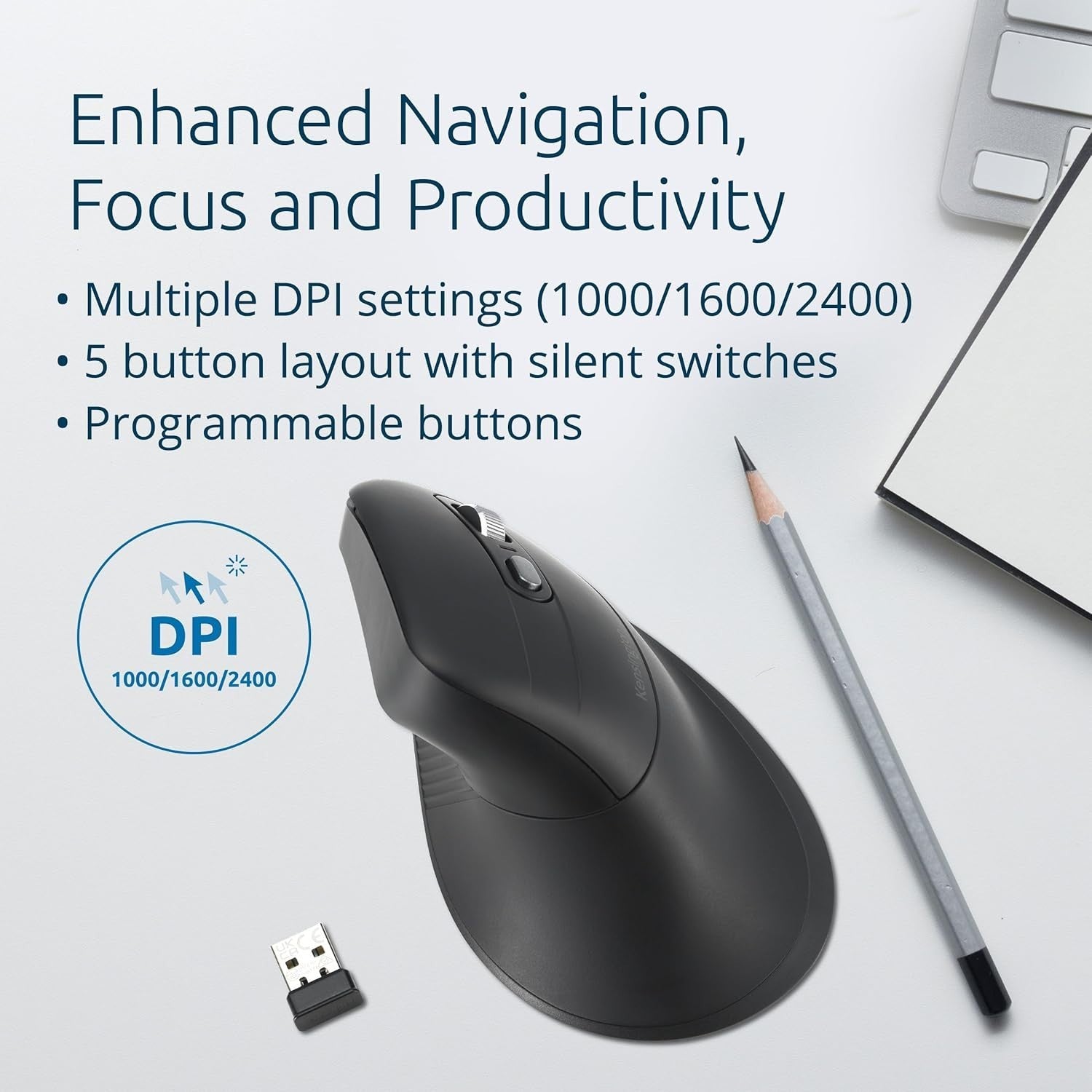 Rechargeable Ergonomic Bluetooth Mouse Wireless 4 Month Battery