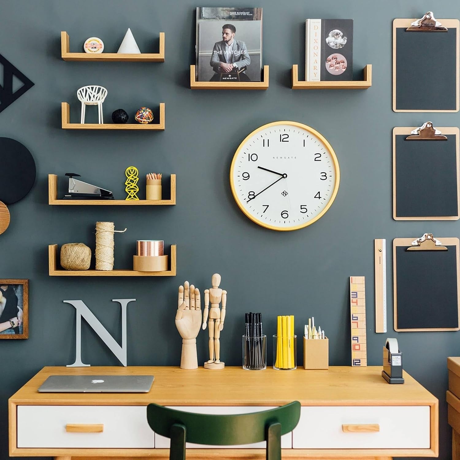 Modern Wall Clock 37cm Silent Non-Ticking Battery Kitchen Office Decor