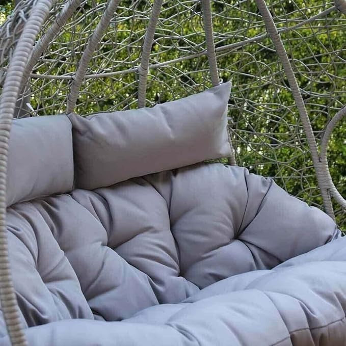 Luxury Hanging Egg Chair Outdoor Swing Seat with Cushions Patio Garden