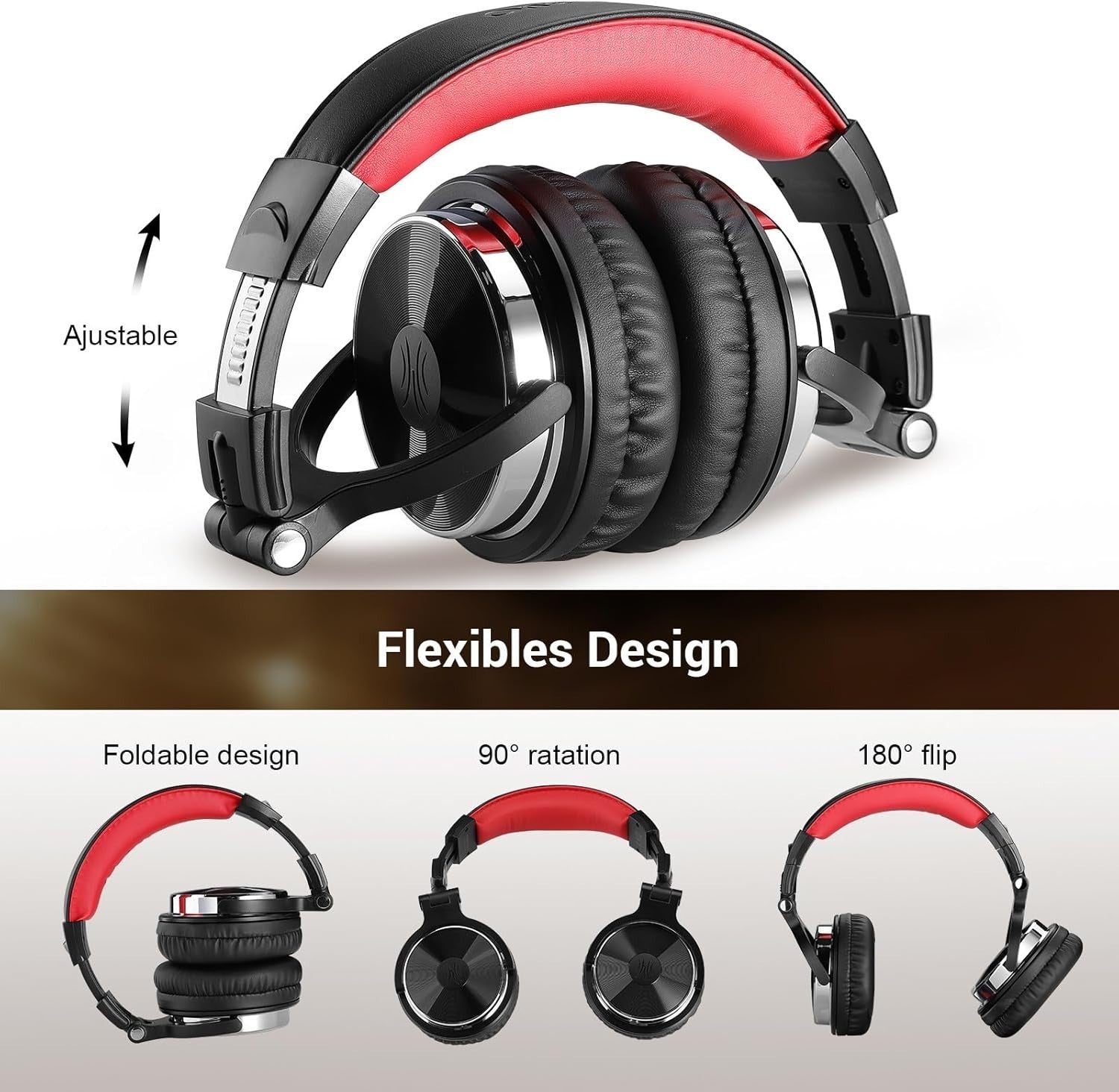 Studio Over Ear Headphones Hi-Fi Sound 50mm Drivers DJ Recording