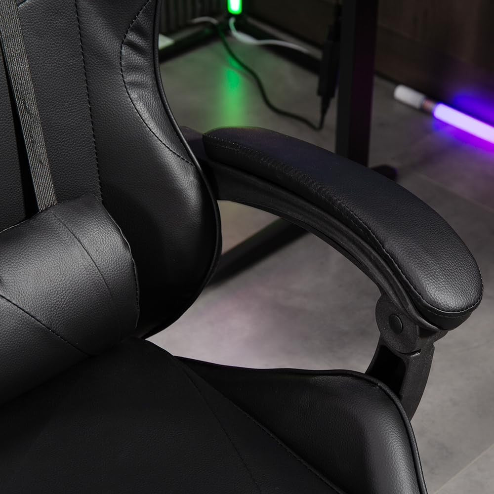 Ergonomic Gaming Chair Reclining Swivel Office Chair w/ Footrest Black