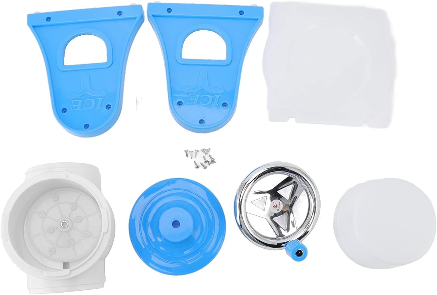 Manual Ice Crusher Shaved Ice Maker Portable Slush Snow Cone Blue