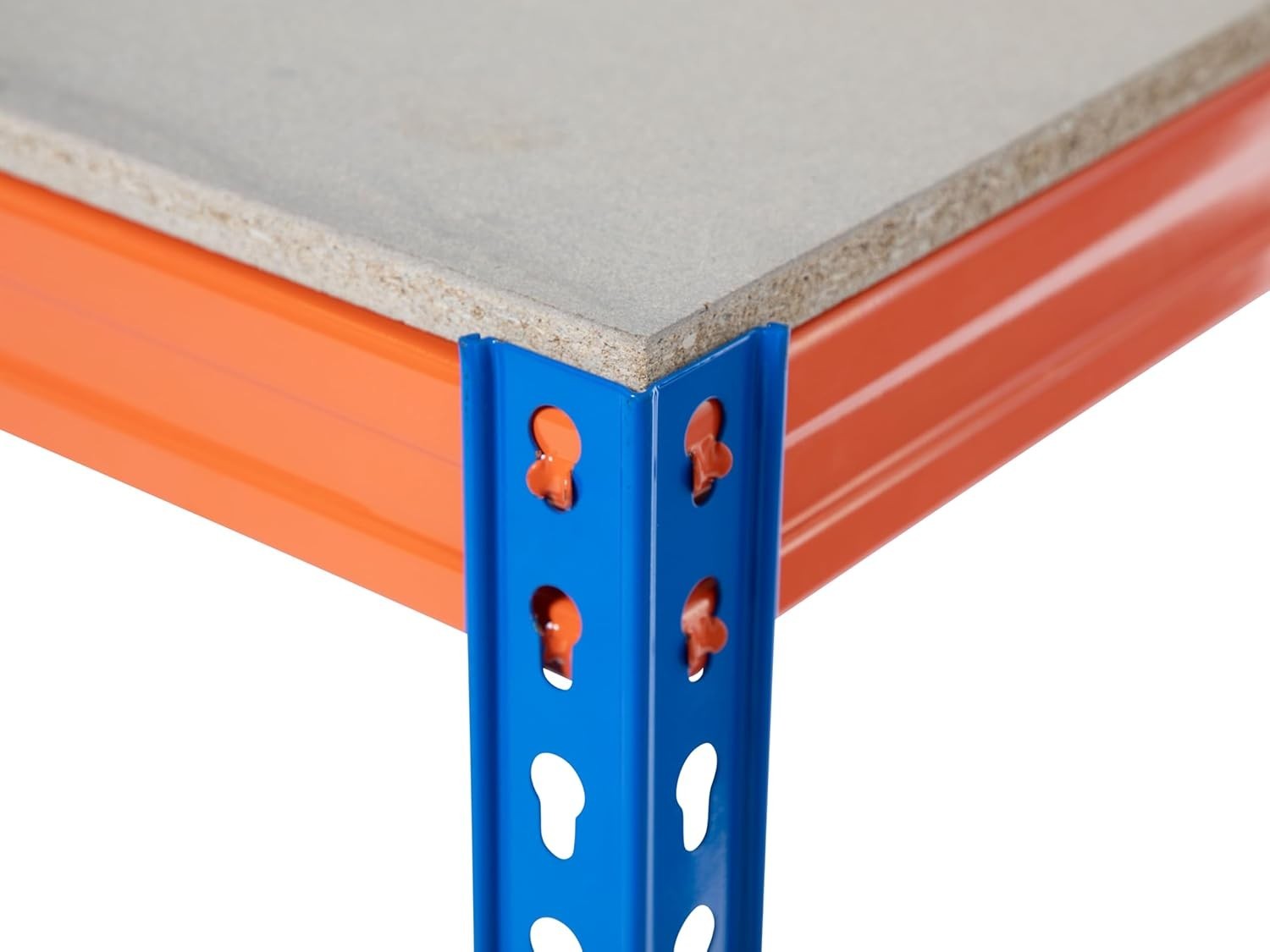 Heavy Duty Workbench 500kg Steel 2 Tier Garage Station with Chipboard Shelves