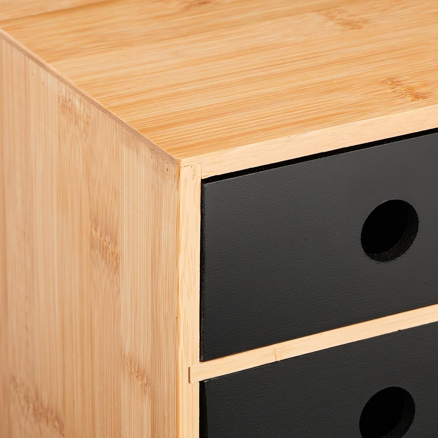 Desk Organiser 3 Drawers Bamboo Storage Box Stationery Holder