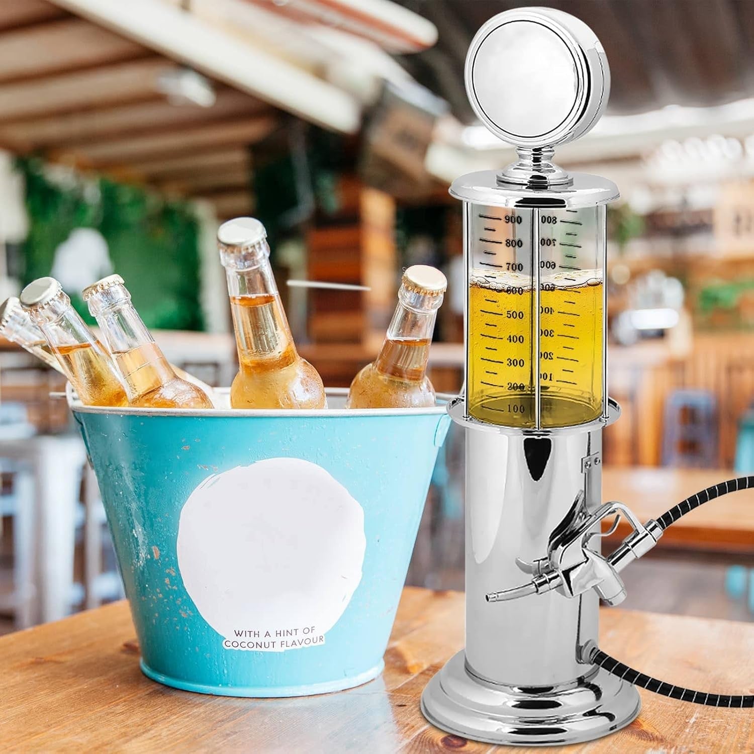 Gas Pump Whiskey Dispenser 1000ml Retro Drinks Server for Beer Rum Vodka Bar