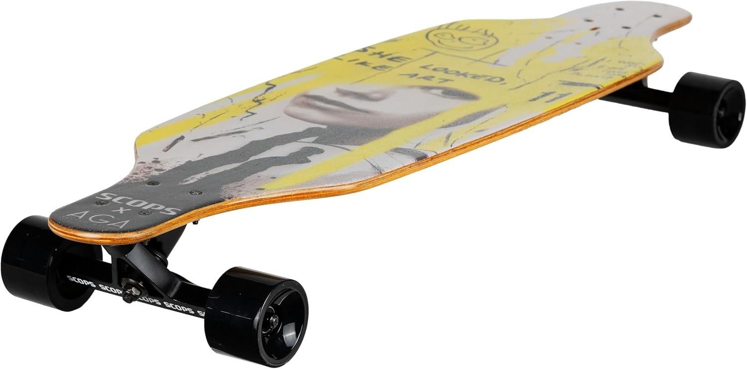 37" Longboard Skateboard 8 Layers Maple Deck, ABEC-9 Bearings, Non-Slip Grip