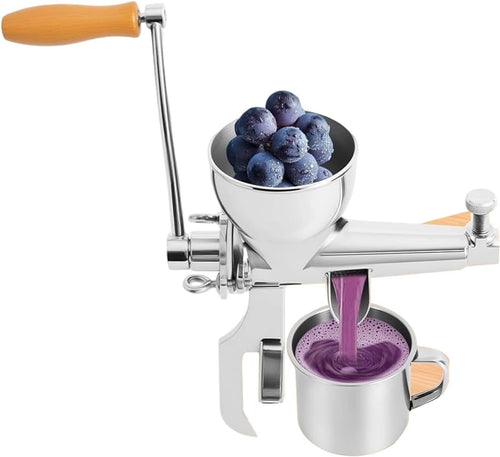 Manual Masticating Juicer Stainless Steel Crank Slow Press Wheatgrass