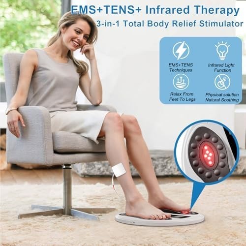 Blood Circulation Foot Massager with EMS TENS & Infrared Light Therapy