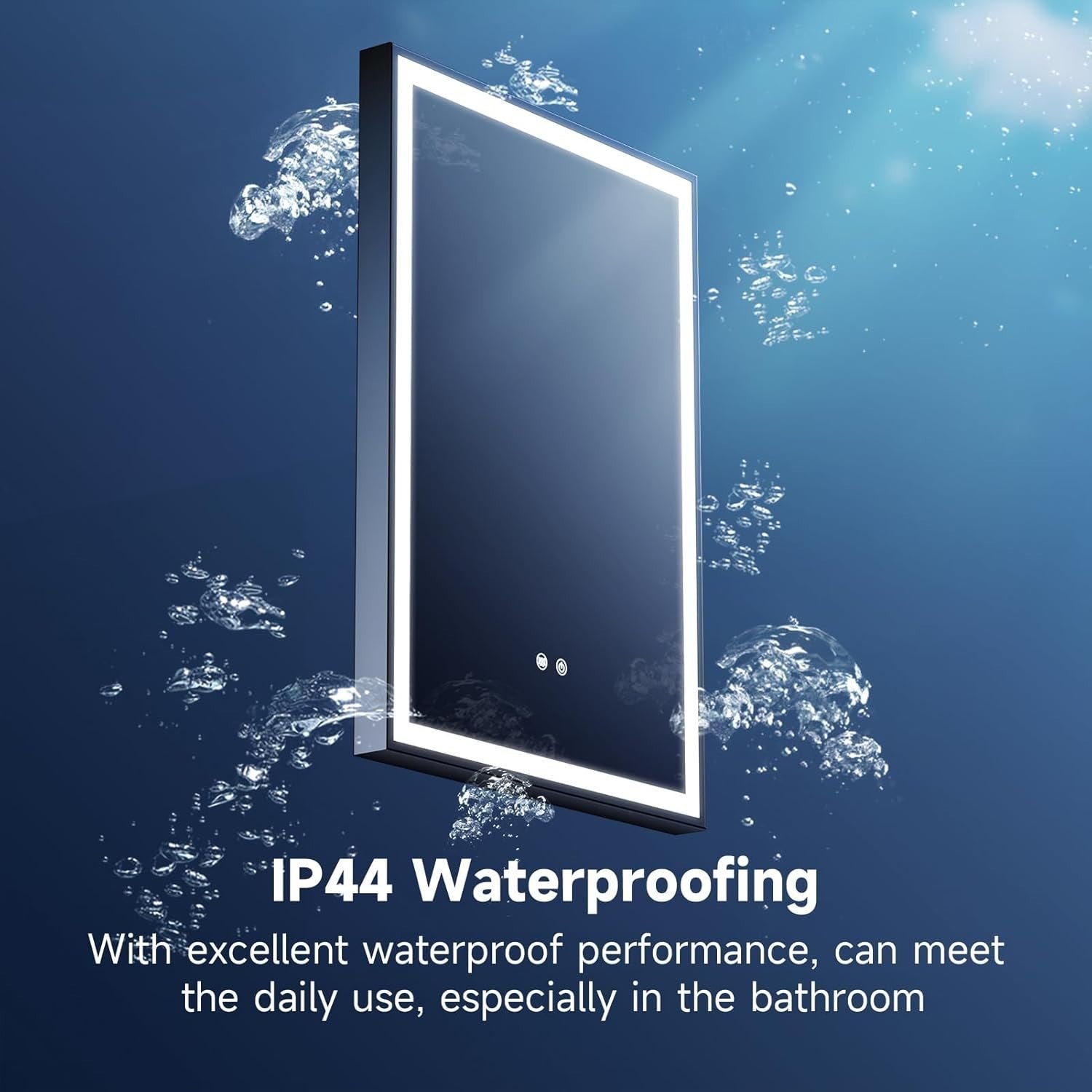 LED Bathroom Mirror 70x50cm Wall Mounted Light Anti-Fog Demister Pad