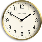 30cm Retro Silent Wall Clock Gold | Mid-Century Metal Analogue Decor