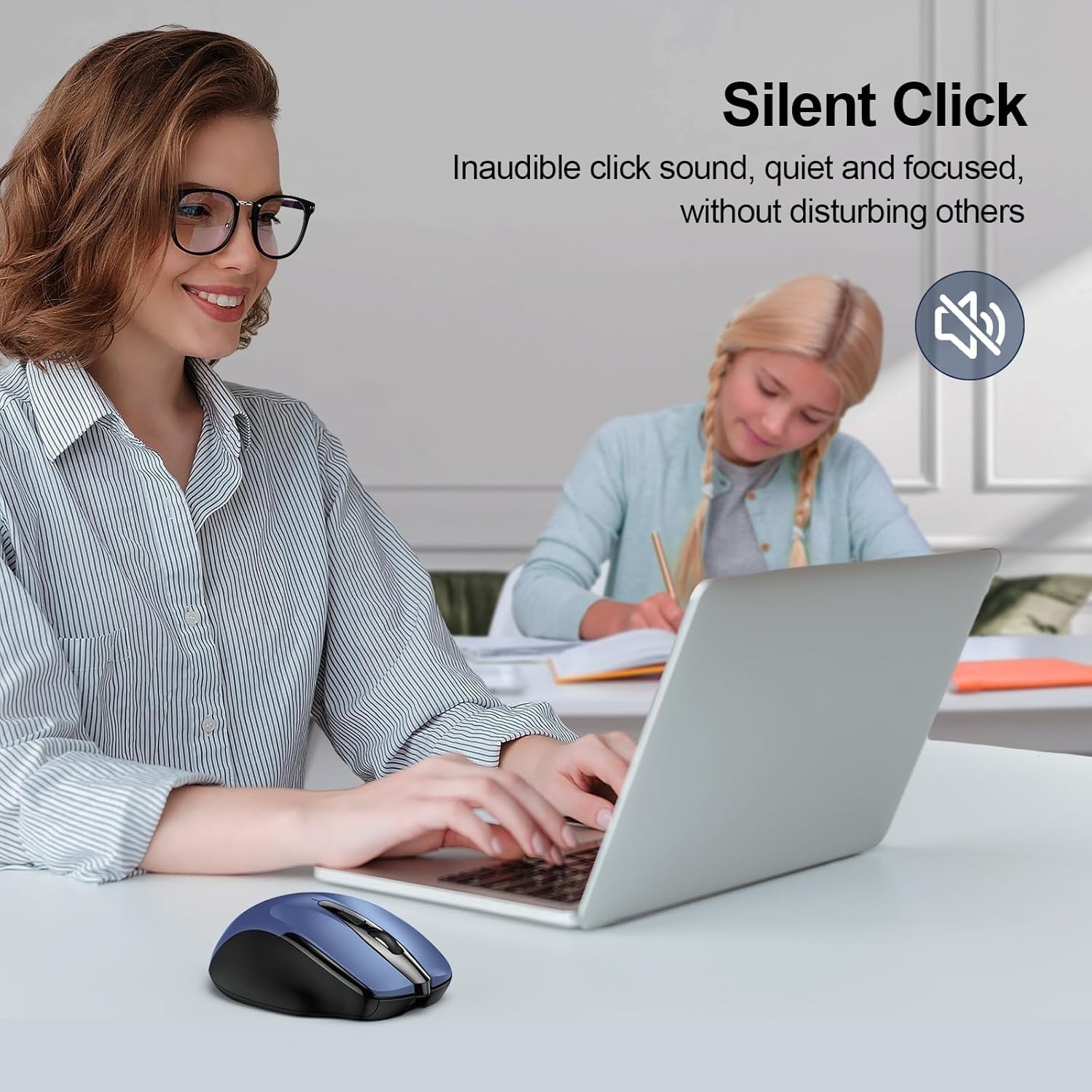 Rechargeable Bluetooth Mouse 4800DPI Silent Tri Mode Ergonomic Multi Device