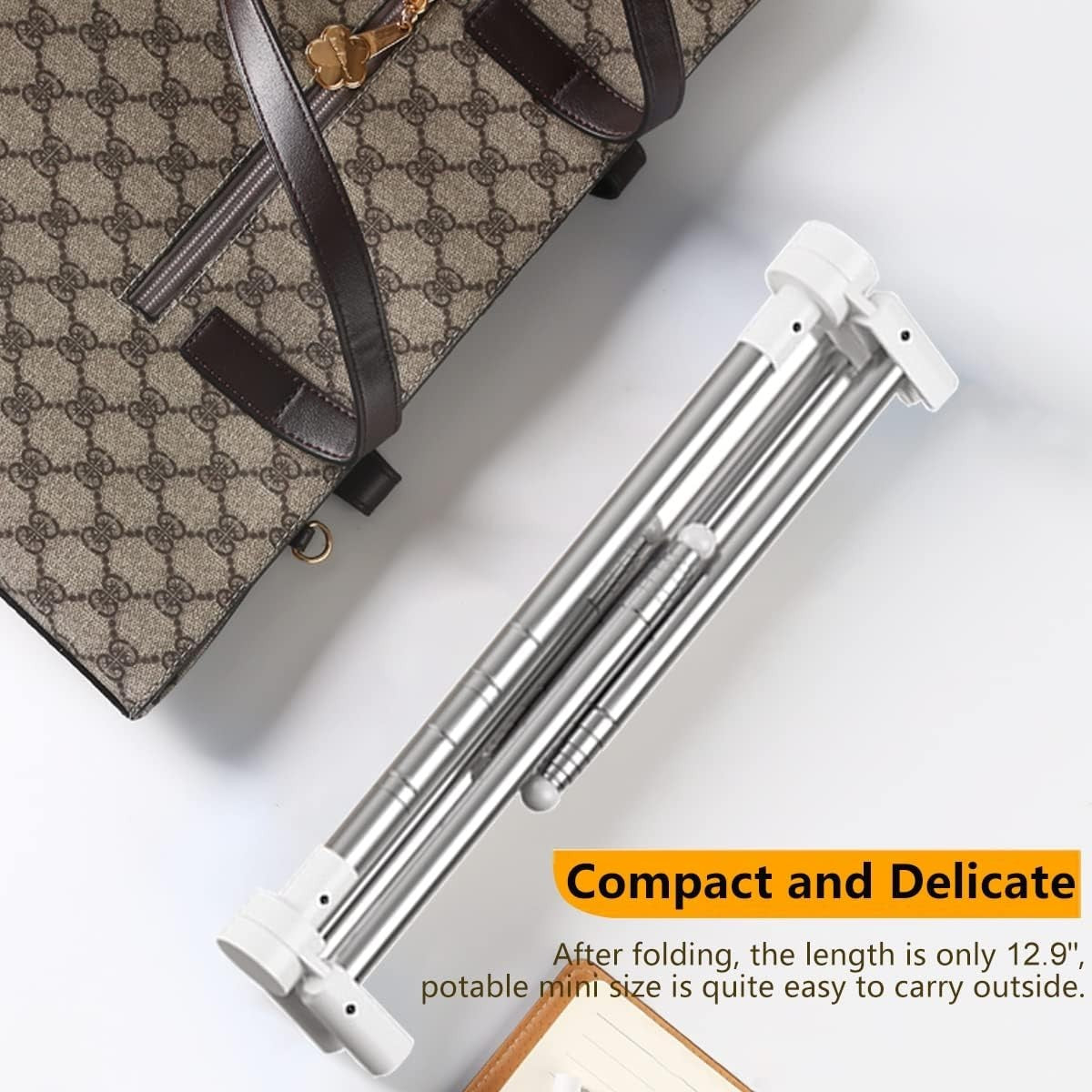 Portable Folding Clothes Rack Travel Collapsible Rail White