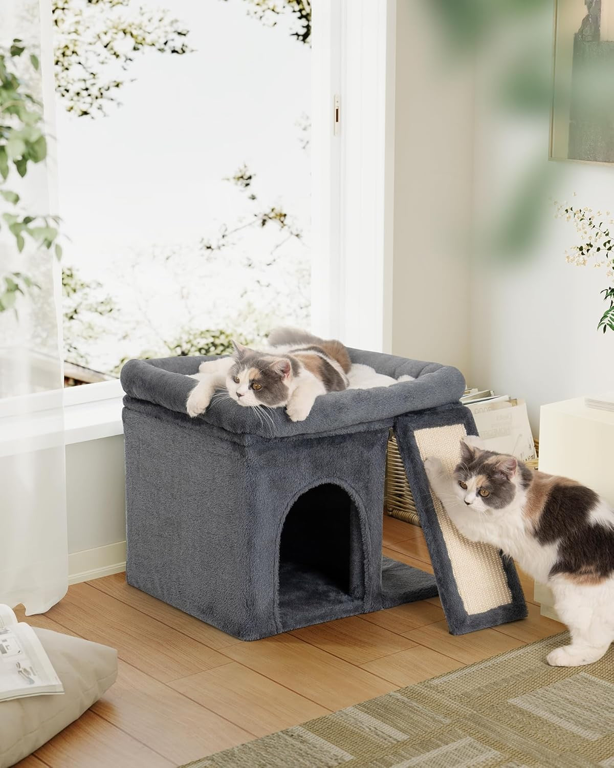 Cat Tree Tower for Large Cats Condo with Big Perch Sisal Scratching Post