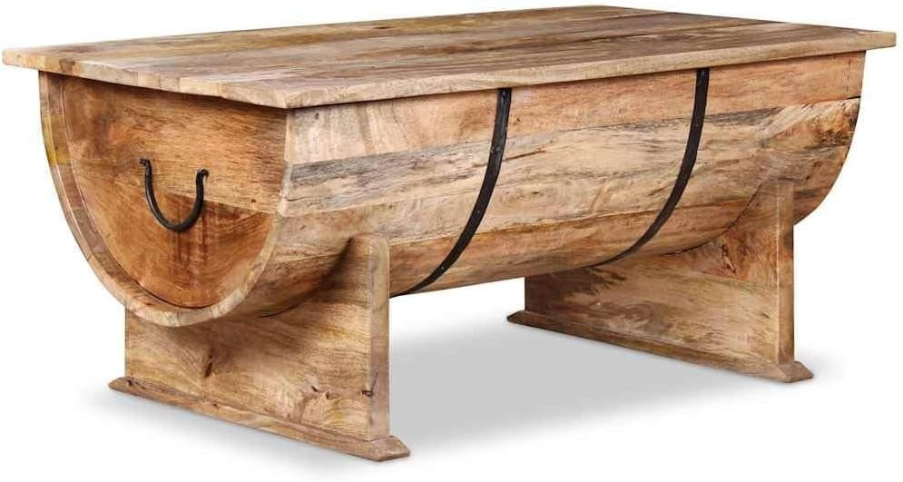 Solid Mango Wood Coffee Table with Storage | 88x50x40cm Rustic Vintage Living