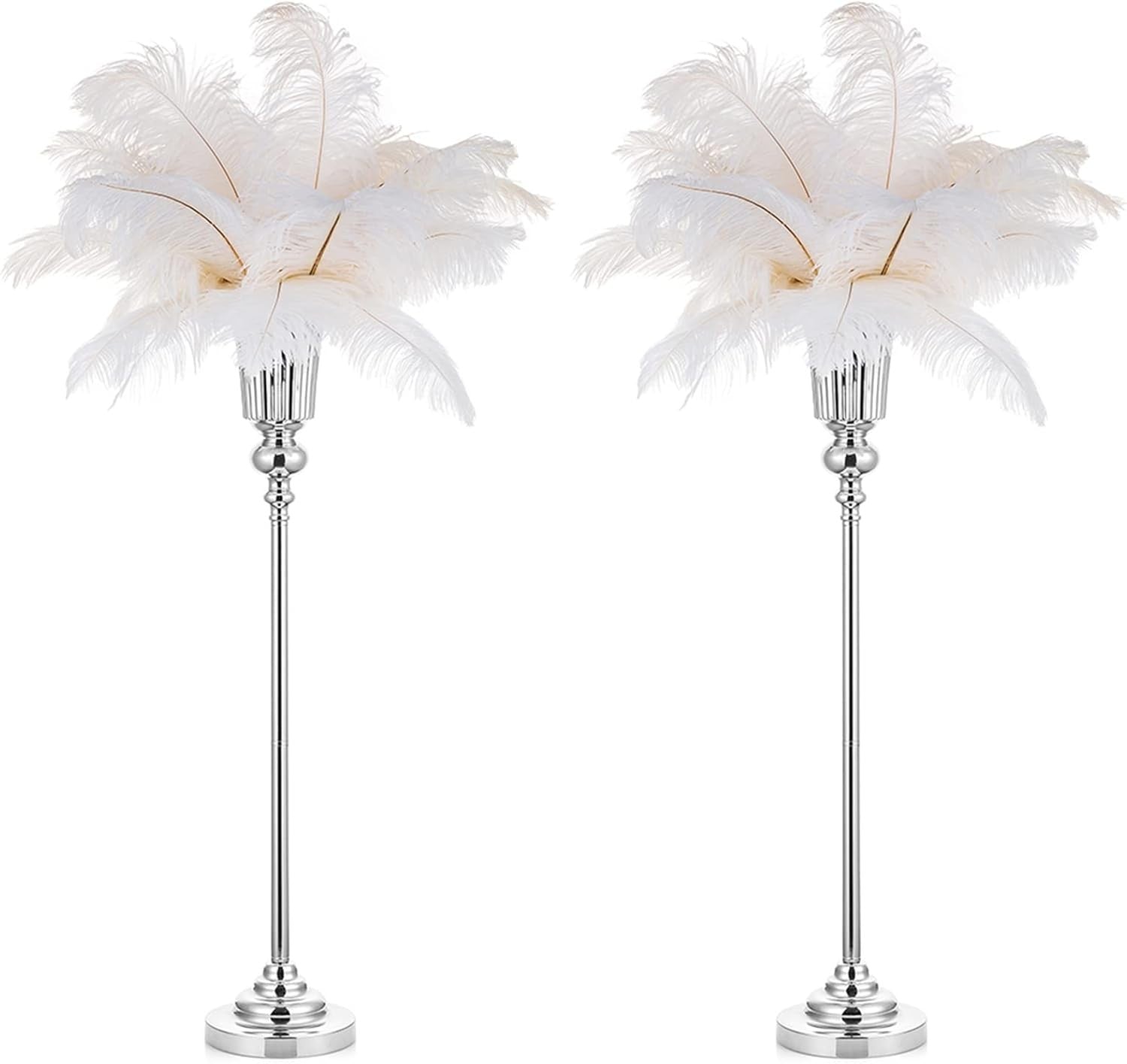 Gold Wedding Table Centrepiece Trumpet Vase Stands 77.5cm Set of 2