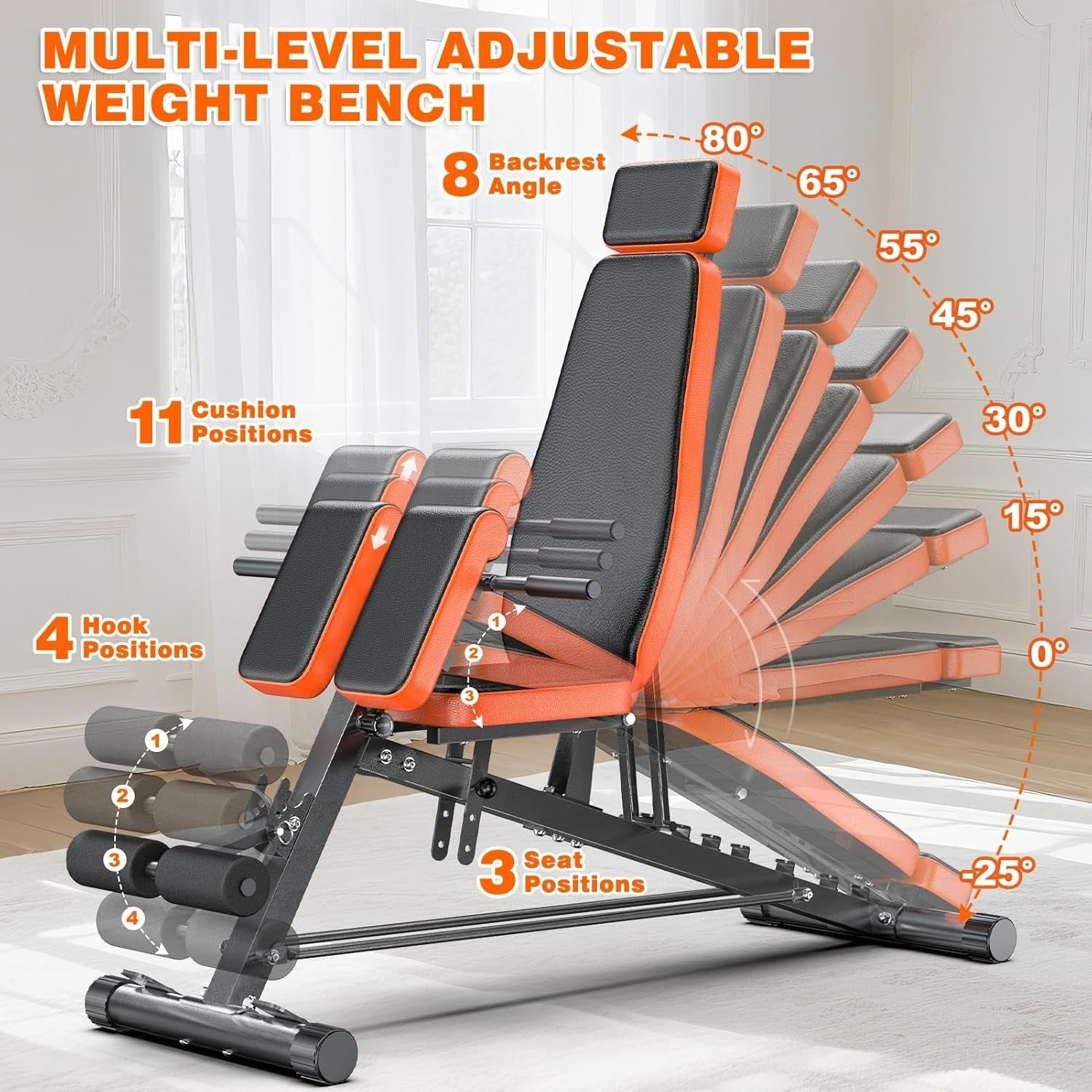 All-In-One Hyperextension Roman Chair Bench 1000lb Home Gym