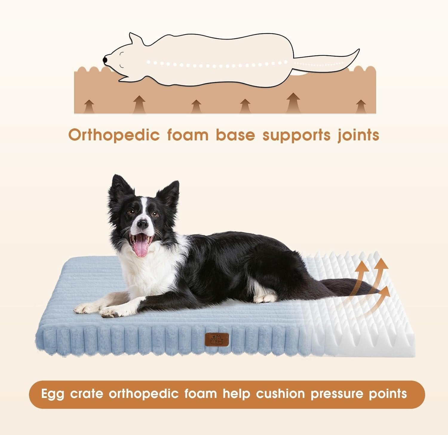 XL Orthopedic Dog Bed 107x76cm Waterproof Washable Blue