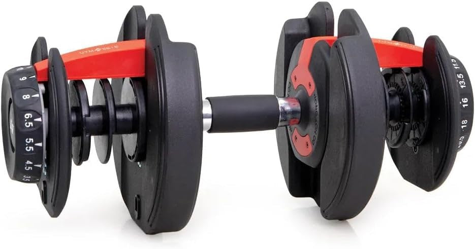 2x 24KG Adjustable Dumbbells Pair With Rack Dial System Home Gym Weights