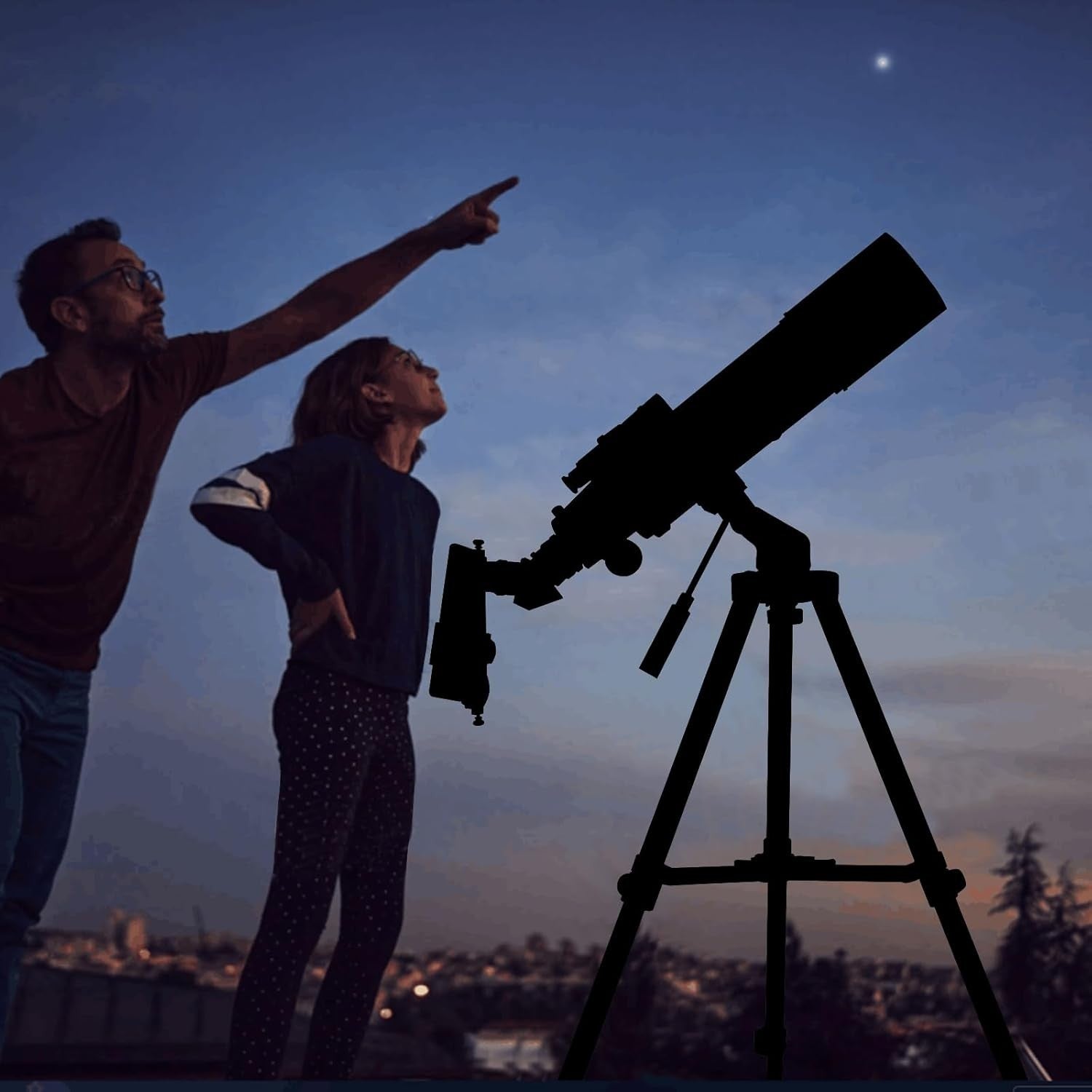 80mm Refractor Telescope for Adults & Kids, Portable Travel Astronomy Scope