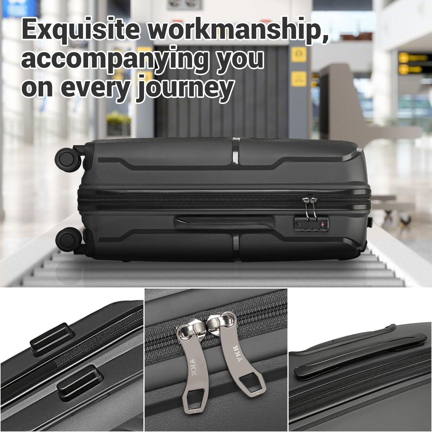 28 Inch Large Hard Shell Suitcase 4 Spinner Wheels Lightweight PP TSA