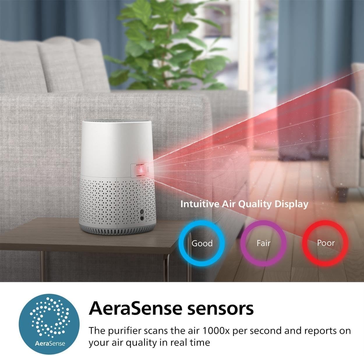 Ultra Quiet Air Purifier 44m² HEPA 99.97% Allergy Relief App Control