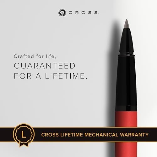 Luxury Rollerball Pen Matte Red Medium Nib Black Ink Gift Box