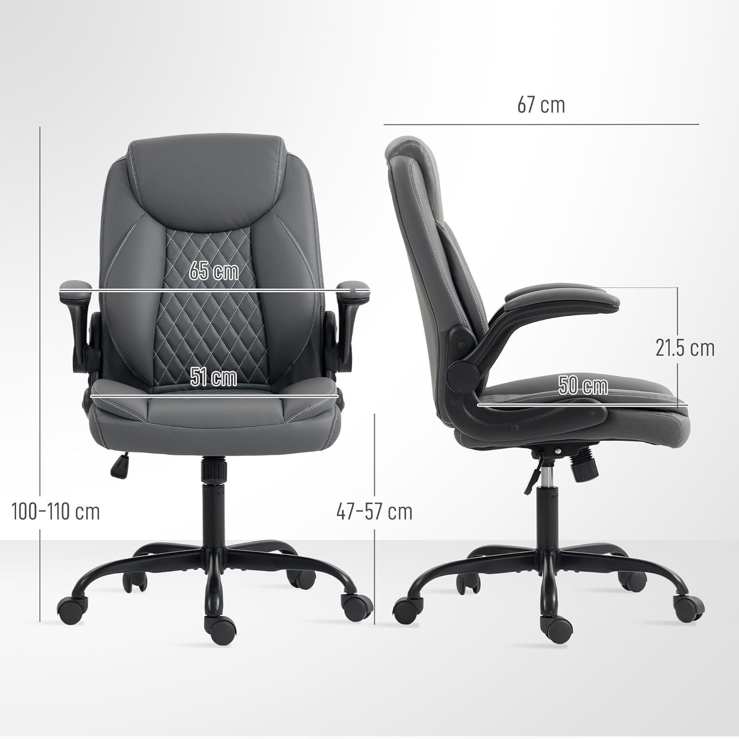 Executive Office Chair Faux Leather Ergonomic Swivel Desk PC Computer Seat