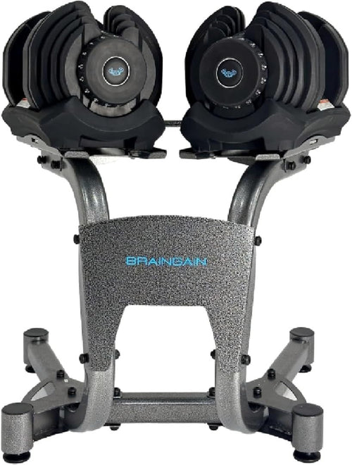 Smart Click Adjustable Dumbbells Pair 5–40kg With Stand Anti Slip