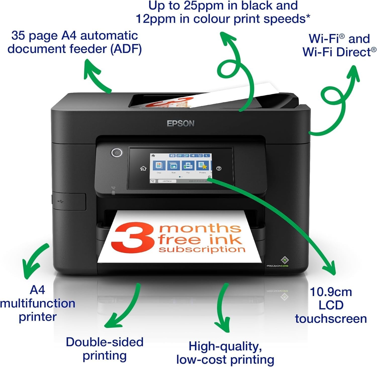 WorkForce Pro WF-4820DWF A4 Wireless Inkjet Printer Scanner Copier