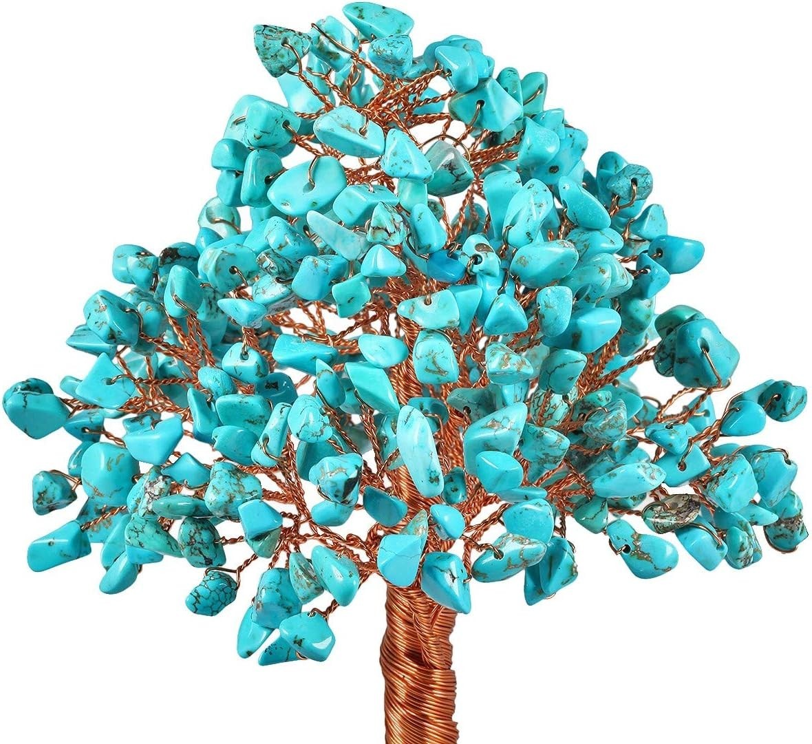 Turquoise Howlite Crystal Money Tree • Feng Shui Gemstone Decor Gift