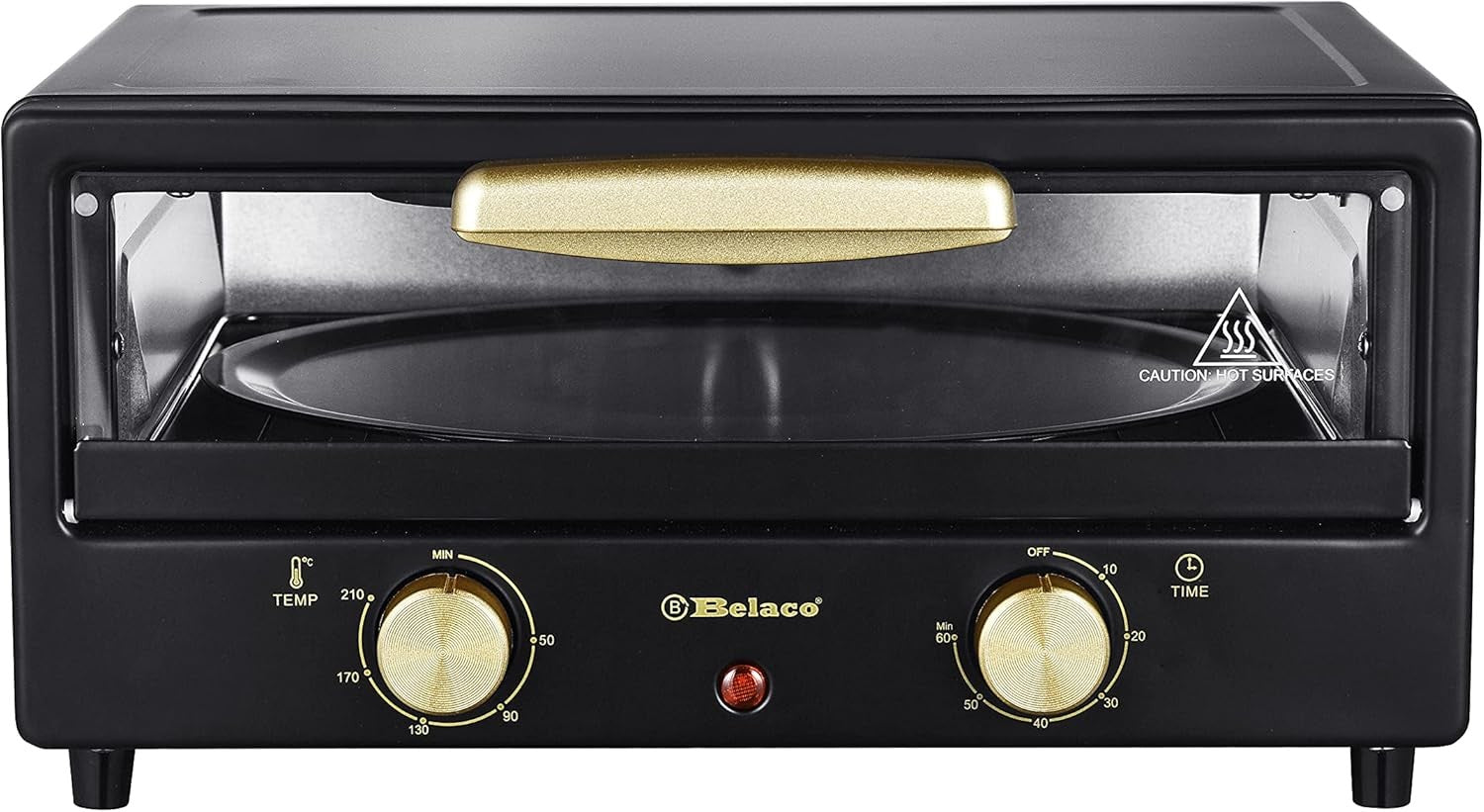 12" Electric Mini Oven 1800W Pizza Maker Toaster Grill Baking Tray Black