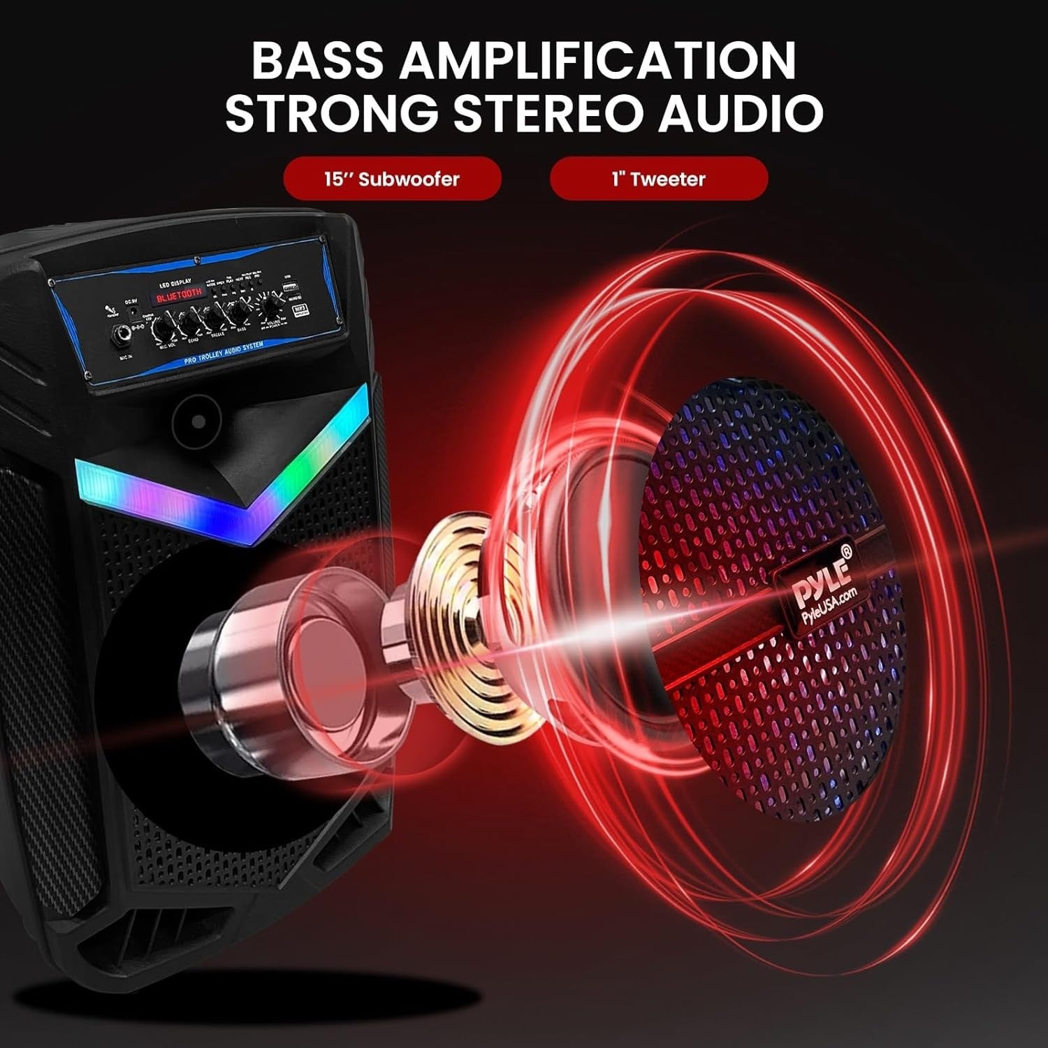 1200W Portable Bluetooth Karaoke Machine with Subwoofer & Mic