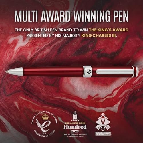 Luxury Ballpoint Pen – Brass, Crimson Red Chrome, Smooth Refillable Ink
