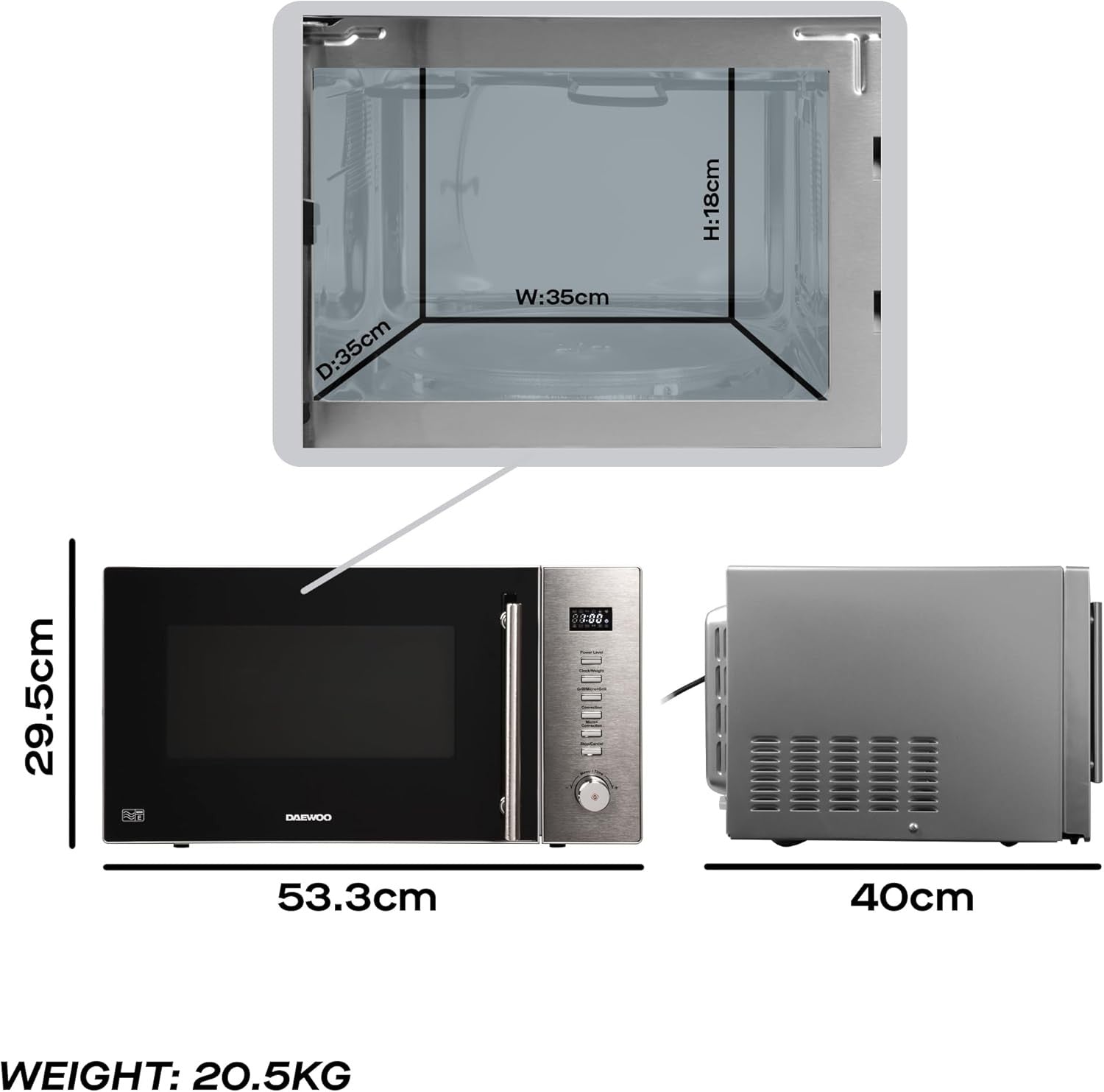 30L Combination Microwave 900W Grill Convection 8 Auto