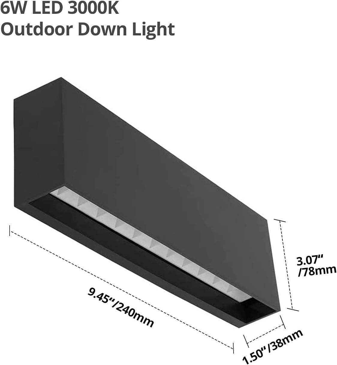 Waterproof LED Outdoor Wall Lights 6W Warm White Downlight Porch Sconce