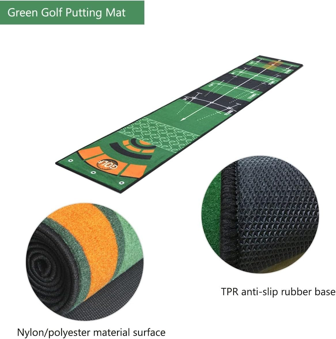Professional Golf Putting Mat Trainer Indoor Practice Green Return Ball