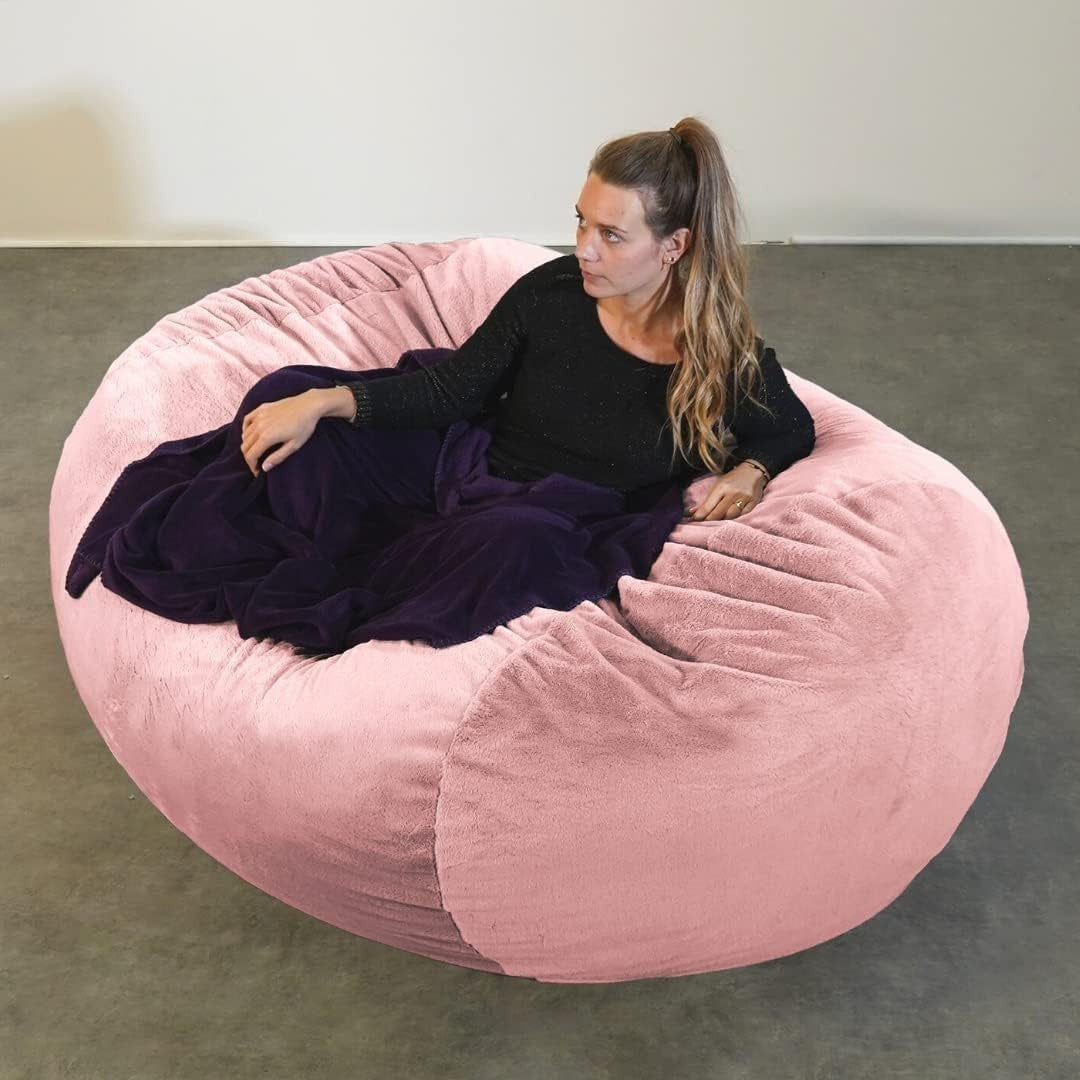 Pink Giant Memory Foam Bean Bag Chair for Adults Kids Lounge Sofa Bed