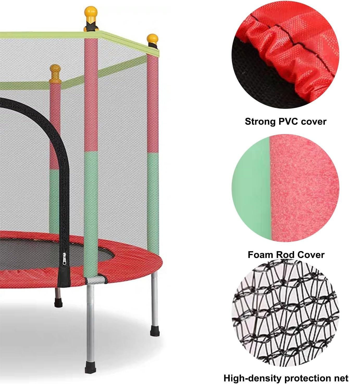 55in Toddler Trampoline with Safety Enclosure Indoor Outdoor 200KG
