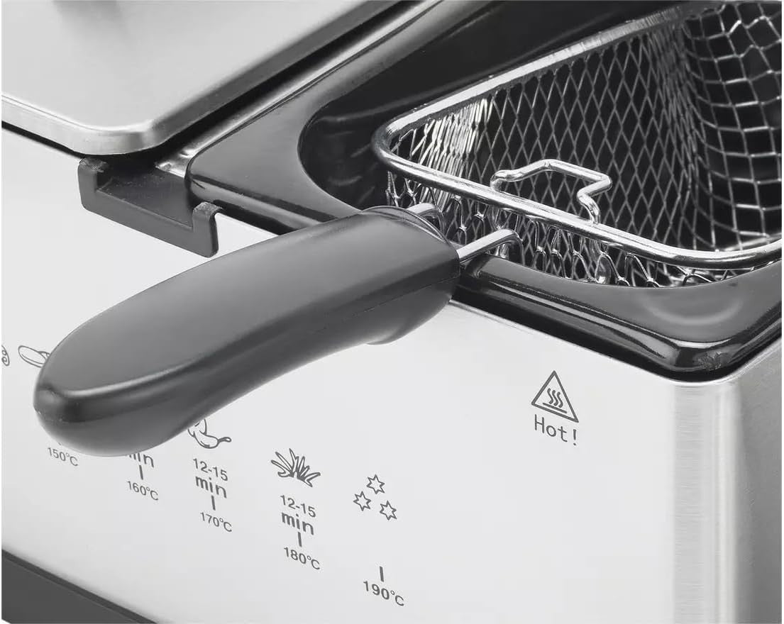 Twin Deep Fat Fryer 2400W Dual Compartment 5L Cool Zone Drain Basket