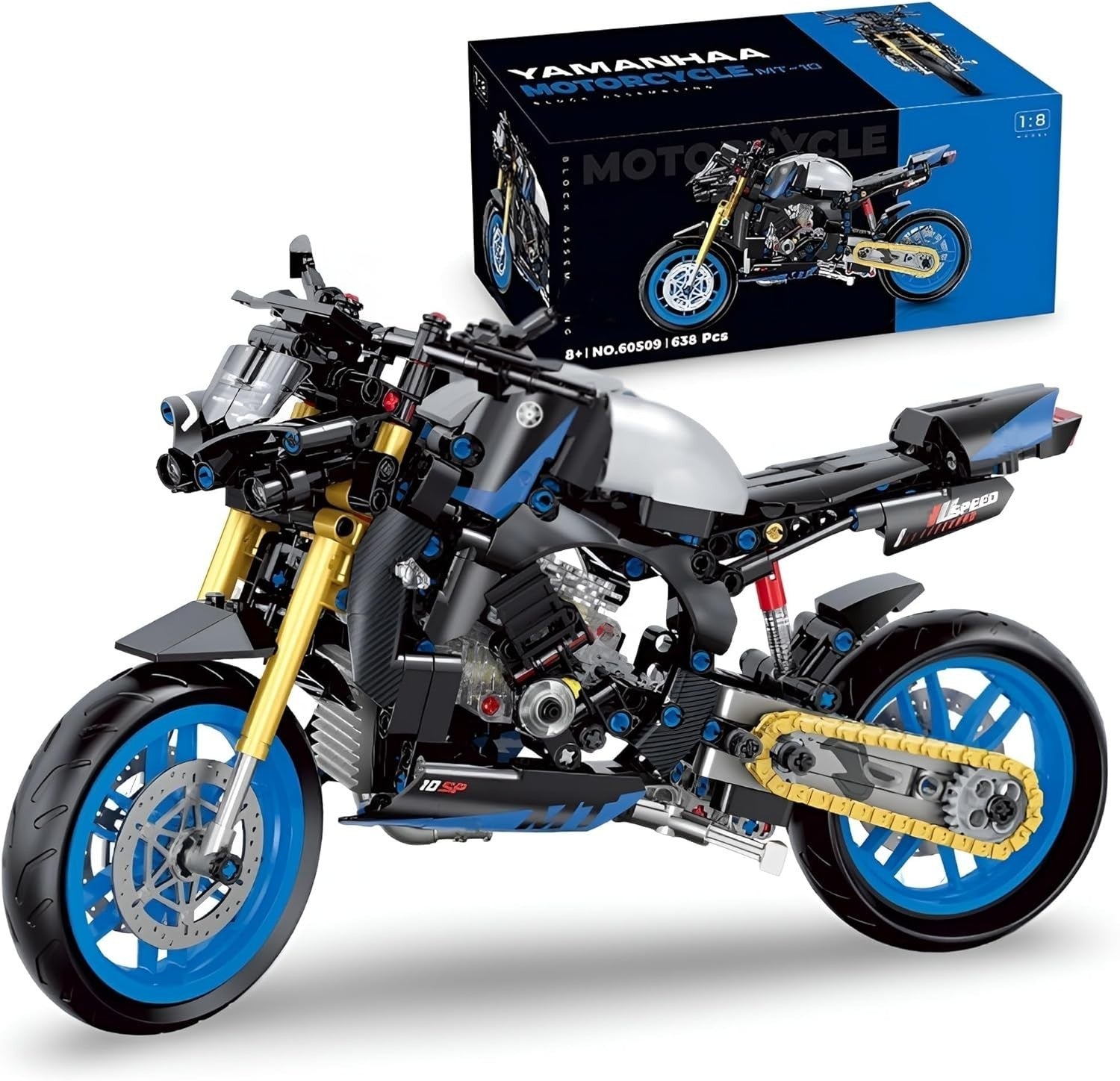 Tech Motorcycle Building Blocks Set - 638 Pcs STEM Toy for Kids & Teens